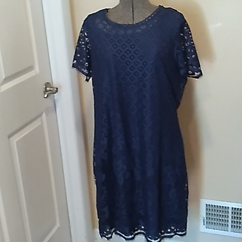 Isaac Mizrahi Live Lace Blue Dress